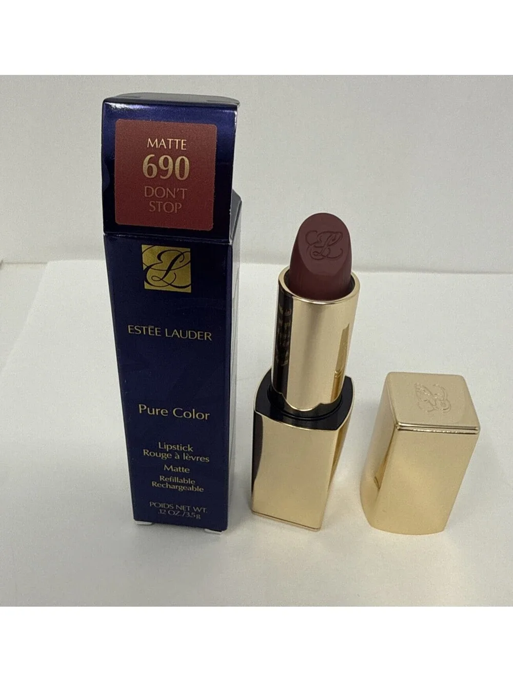 Estee Lauder Pure Color Lipstick Matte Lipstick  690 Dont Don't Stop  RN 3